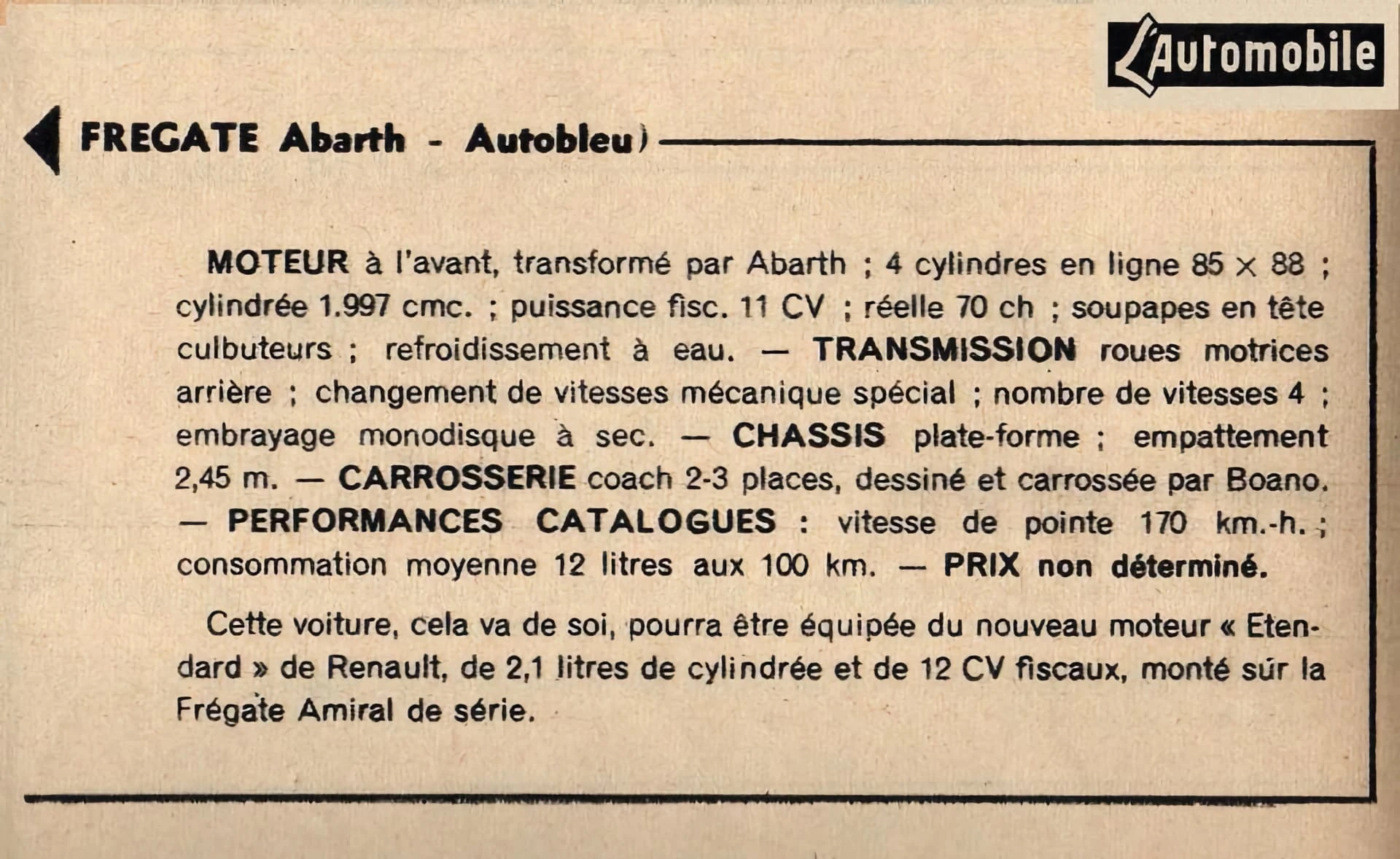 Autobleu Frégate Abarth (Boano) - 1955 4