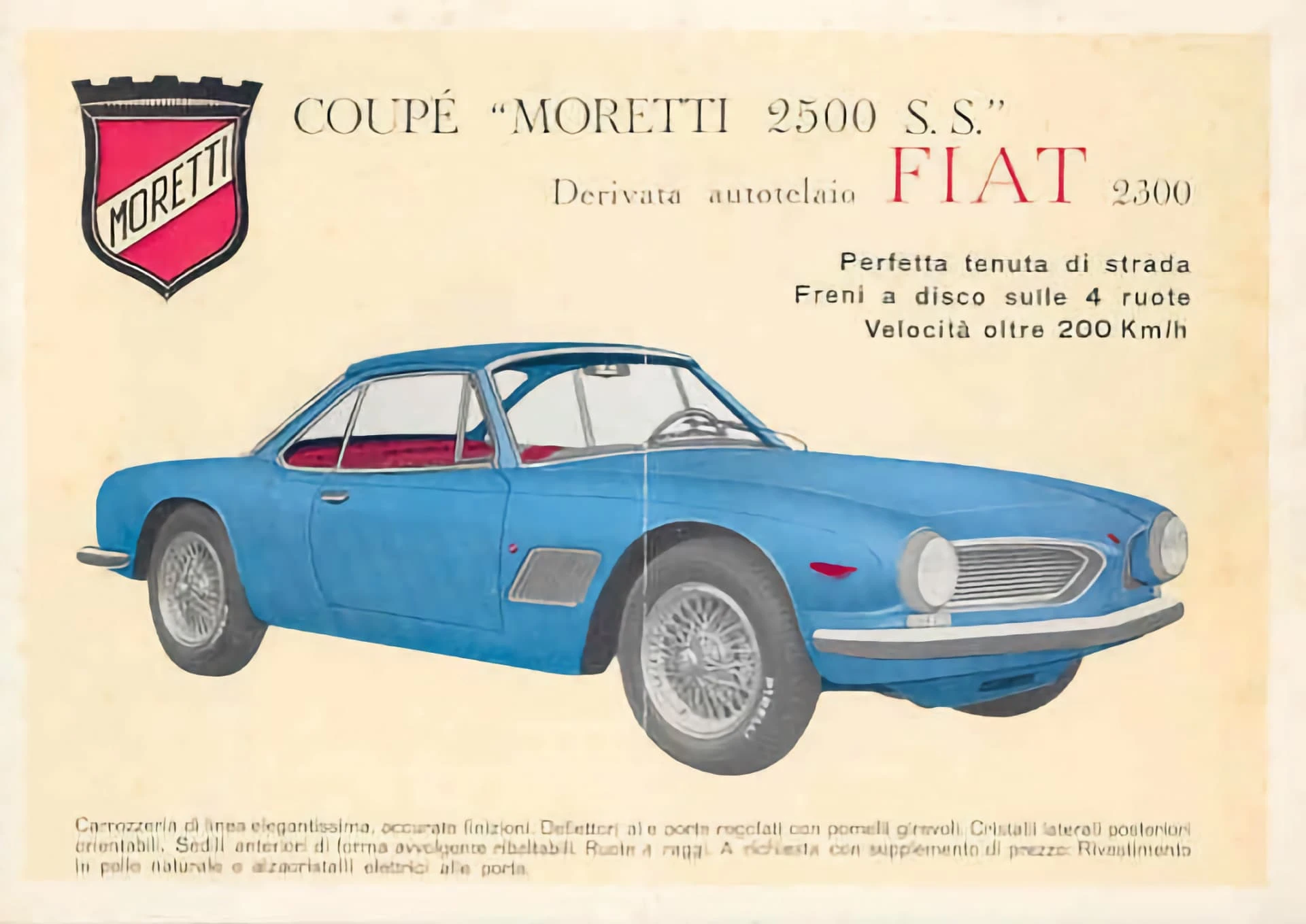Moretti 2300 S Cabriolet Michelotti 1962 pub