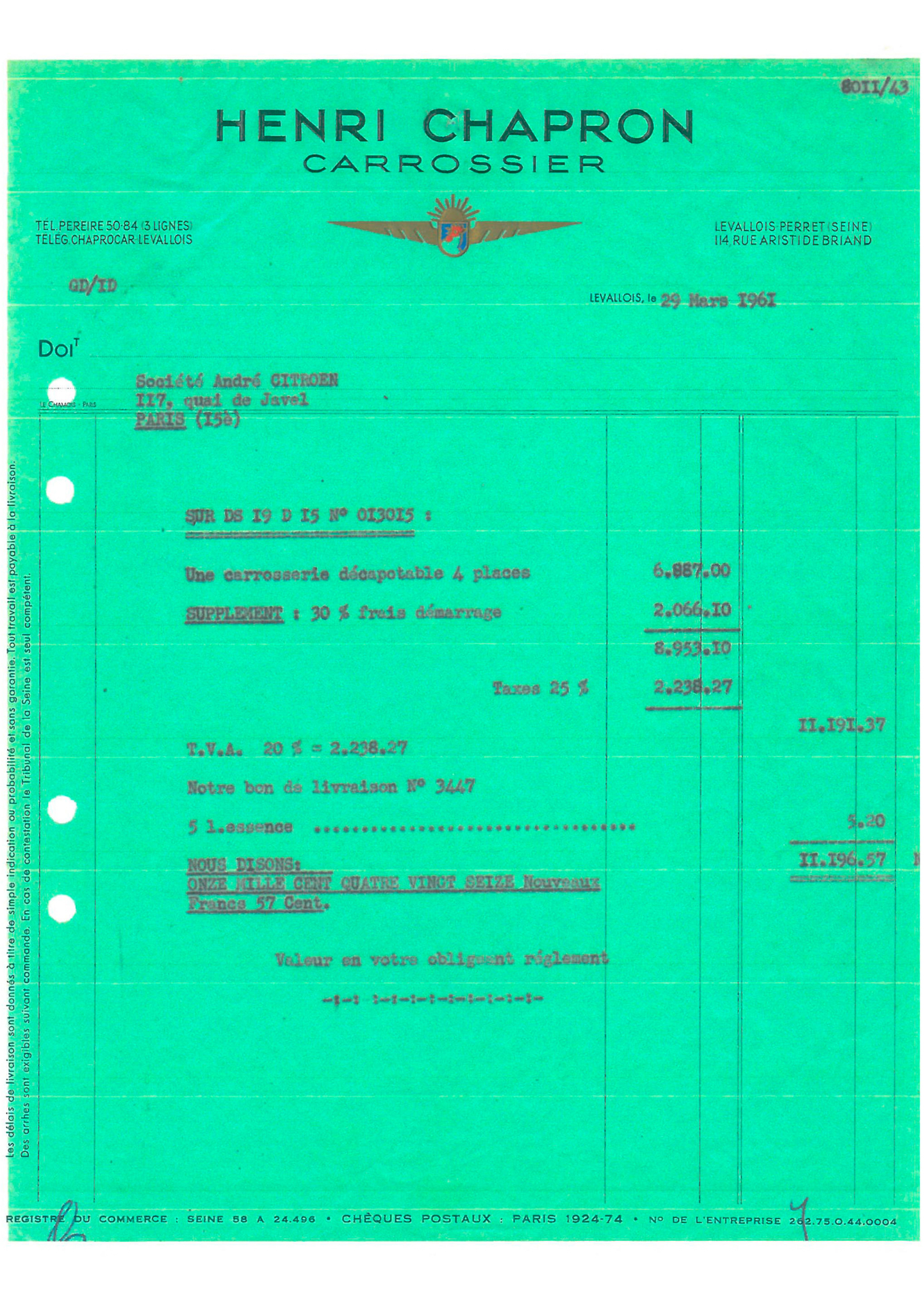 Citroën DS 19 cabriolet de pré-série - Chapron - 1961 - 34