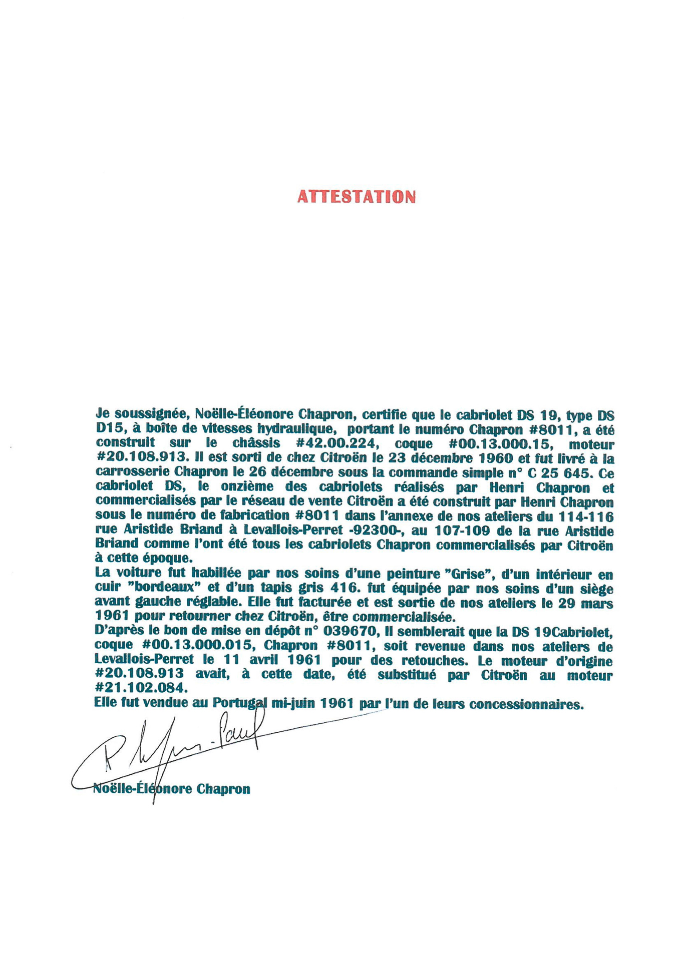 Citroën DS 19 cabriolet de pré-série - Chapron - 1961 - 35