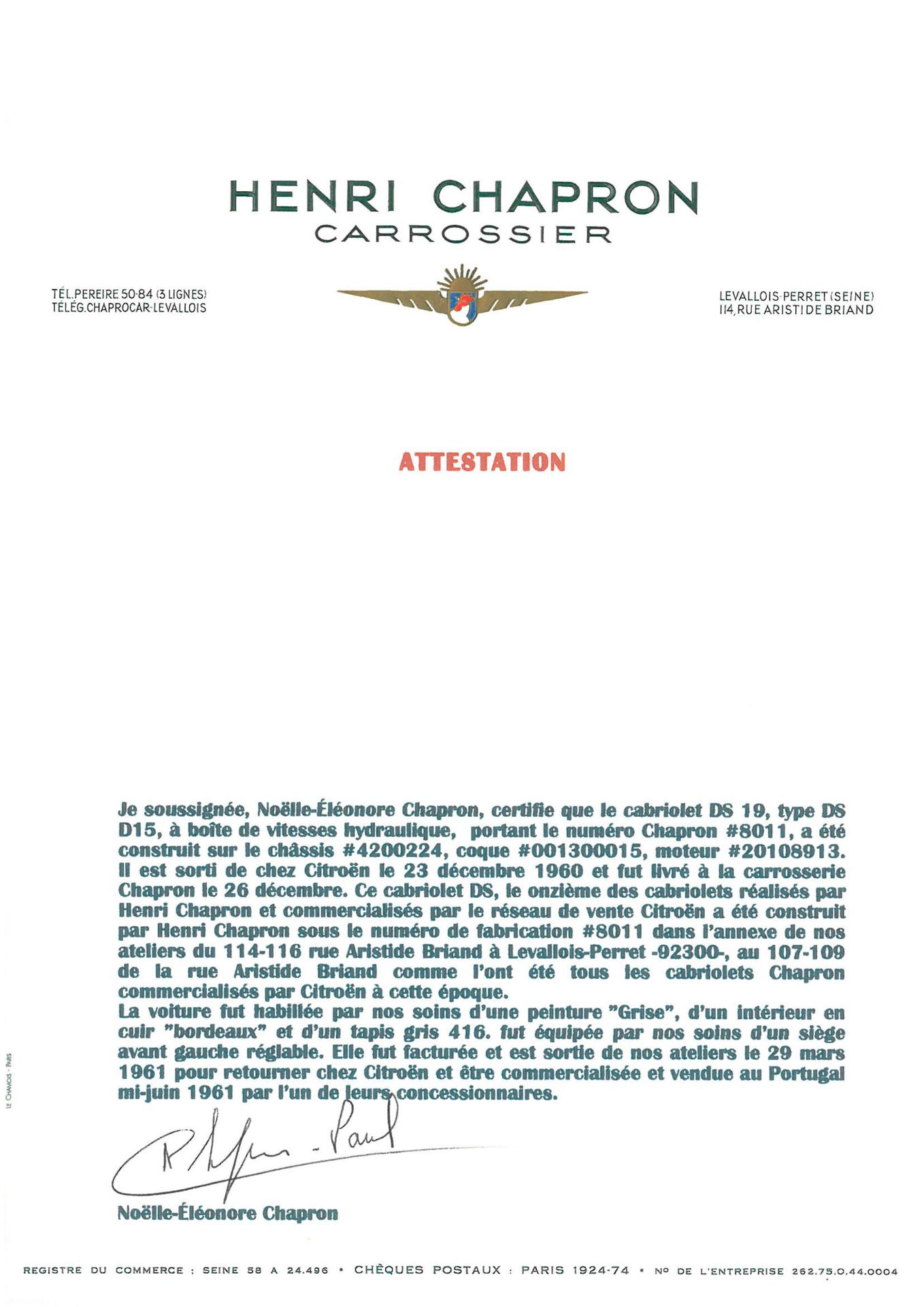 Citroën DS 19 cabriolet de pré-série - Chapron - 1961 - 36