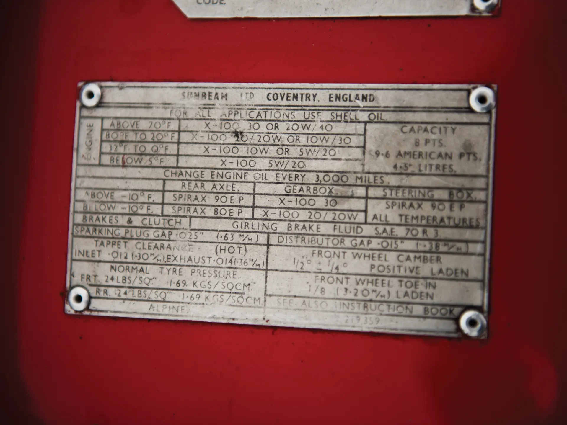 Sunbeam Alpine Series III - 1963-32